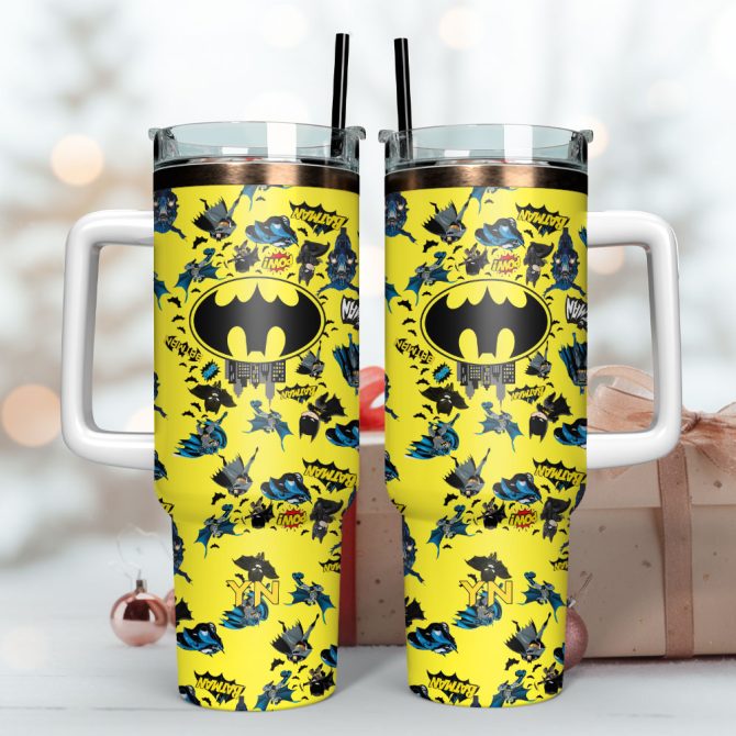 Batman Dc Comics Superhero Films Custom Stanley Quencher 40Oz Stainless Steel Tumbler With Handle - Image 3