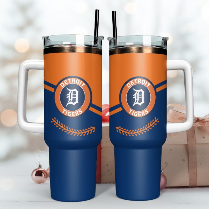 Detroit Tigers Baseball Team Mlb Custom Stanley Quencher 40Oz Stainless Steel Tumbler With Handle - Image 3
