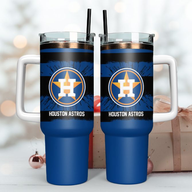 Houston Astros Baseball Mlb Sport Custom Stanley Quencher 40Oz Stainless Steel Tumbler With Handle - Image 3