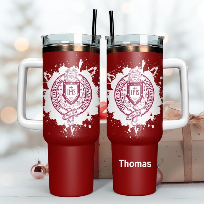 Fordham University Custom Stanley Quencher 40Oz Stainless Steel Tumbler With Handle - Image 3