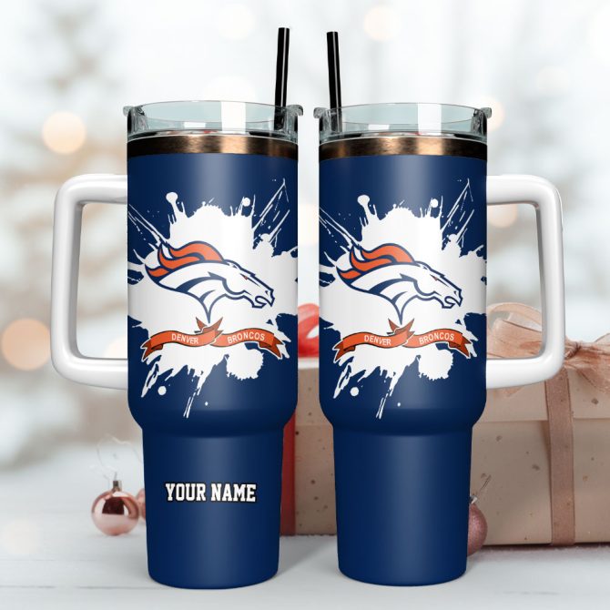 Denver Broncos Football Nfl Sport Custom Stanley Quencher 40Oz Stainless Steel Tumbler With Handle - Image 3