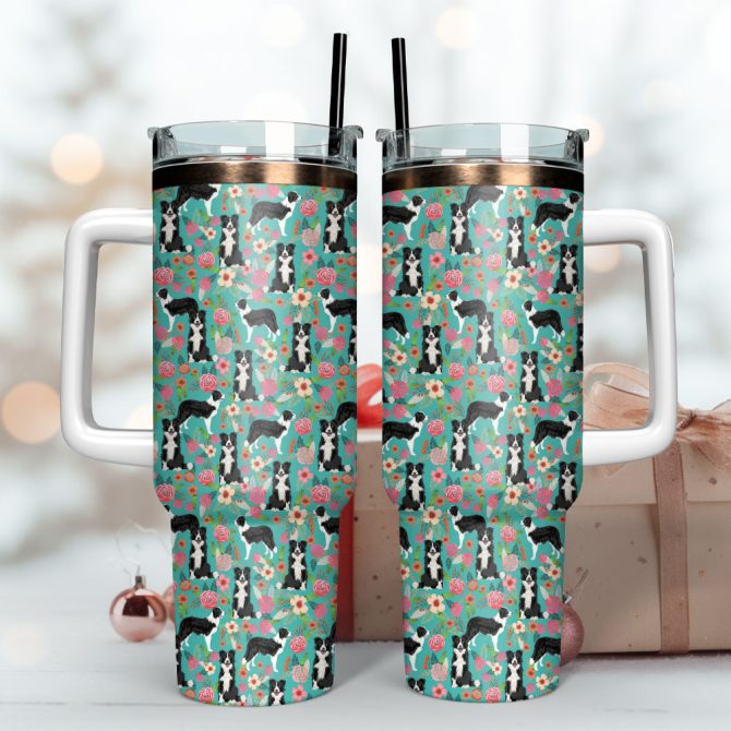 Cute Dog Custom Stanley Quencher 40Oz Stainless Steel Tumbler With Handle - Image 3
