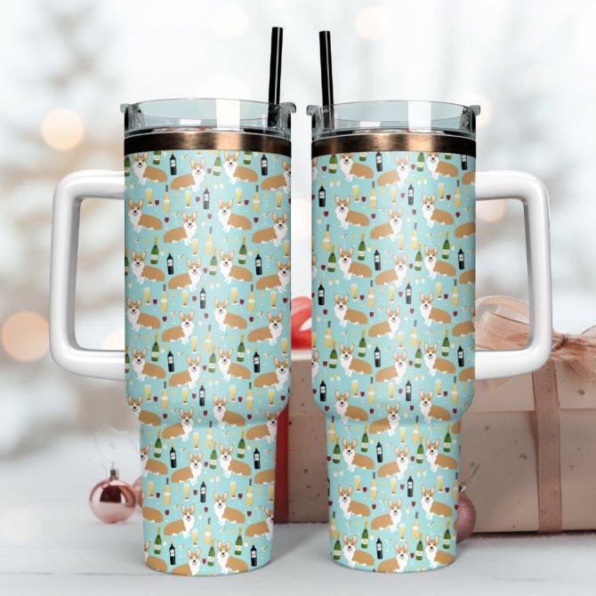 Cute Dog Custom Stanley Quencher 40Oz Stainless Steel Tumbler With Handle - Image 3
