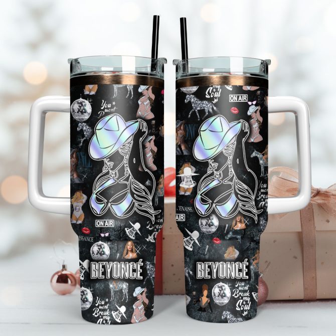 Beyoncé Music Custom Stanley Quencher 40Oz Stainless Steel Tumbler With Handle - Image 3