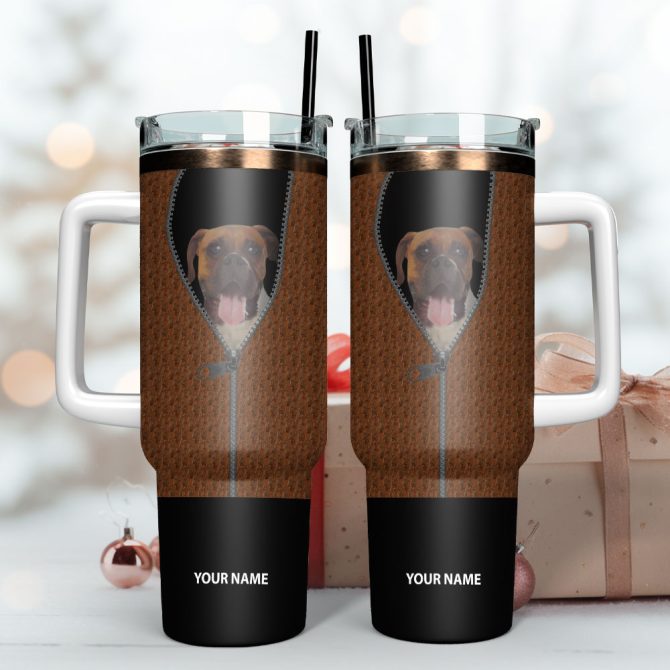 Brown Dog Custom Stanley Quencher 40Oz Stainless Steel Tumbler With Handle - Image 3