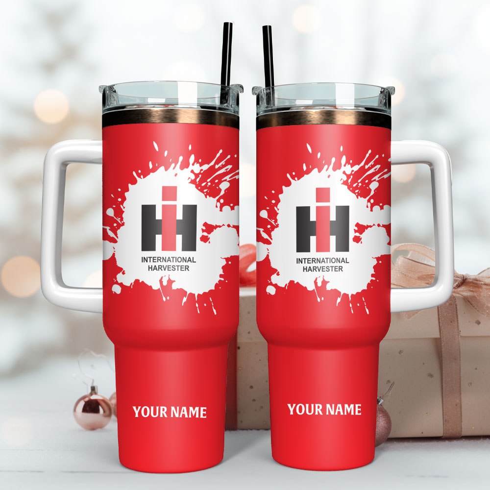 International Harvester Tractors Custom Stanley Quencher 40Oz Stainless Steel Tumbler With Handle - Image 3
