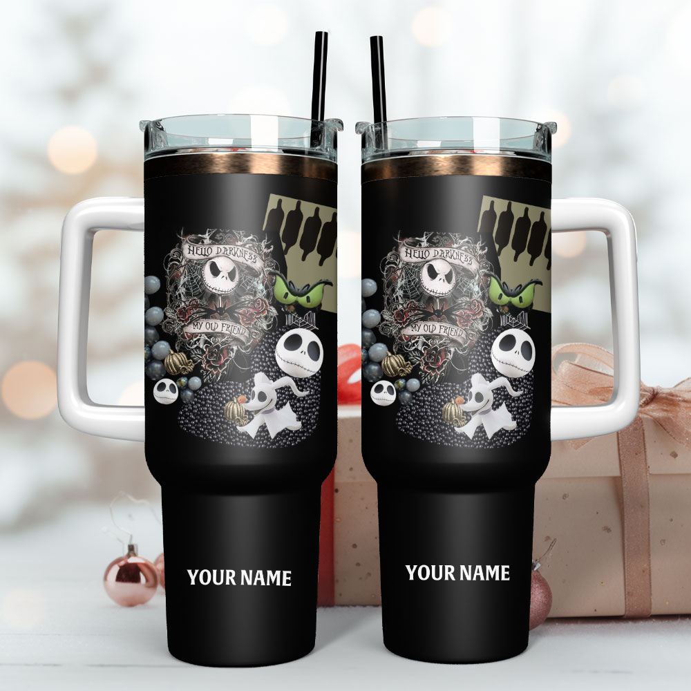 The Nightmare Before Christmas Movie Custom Stanley Quencher 40Oz Stainless Steel Tumbler With Handle - Image 3