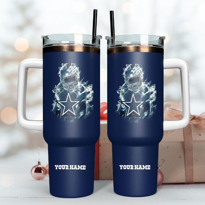 Dallas Cowboys Football Nfl Sport Custom Stanley Quencher 40Oz Stainless Steel Tumbler With Handle - Image 3