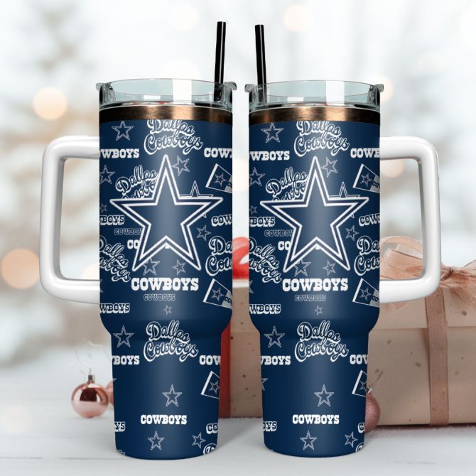 Dallas Cowboys Football Nfl Sport Custom Stanley Quencher 40Oz Stainless Steel Tumbler With Handle - Image 3
