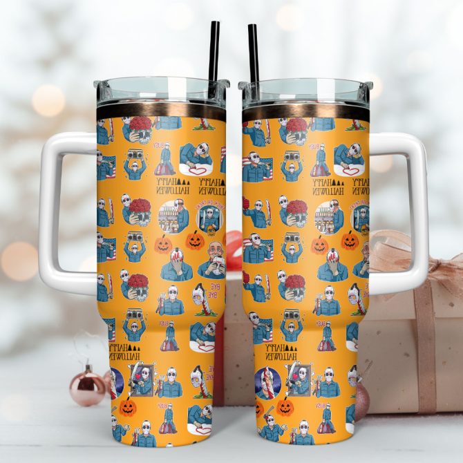 Friday The 13Th Movie Custom Stanley Quencher 40Oz Stainless Steel Tumbler With Handle - Image 3
