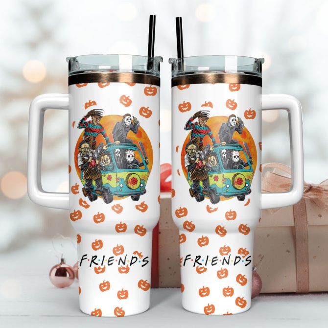 Horror Movie Characters Movie Custom Stanley Quencher 40Oz Stainless Steel Tumbler With Handle - Image 3