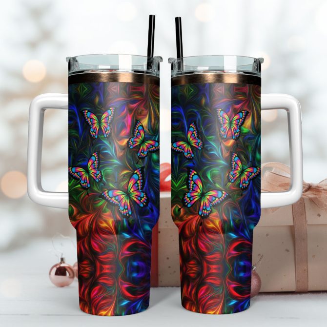 Basketball Art Custom Stanley Quencher 40Oz Stainless Steel Tumbler With Handle - Image 3
