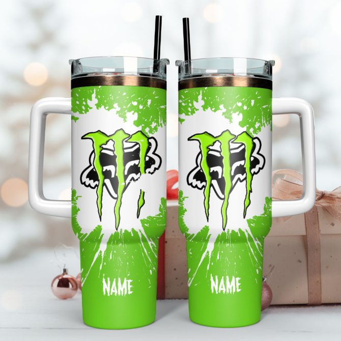 Fox Racing Monster Custom Stanley Quencher 40Oz Stainless Steel Tumbler With Handle - Image 3