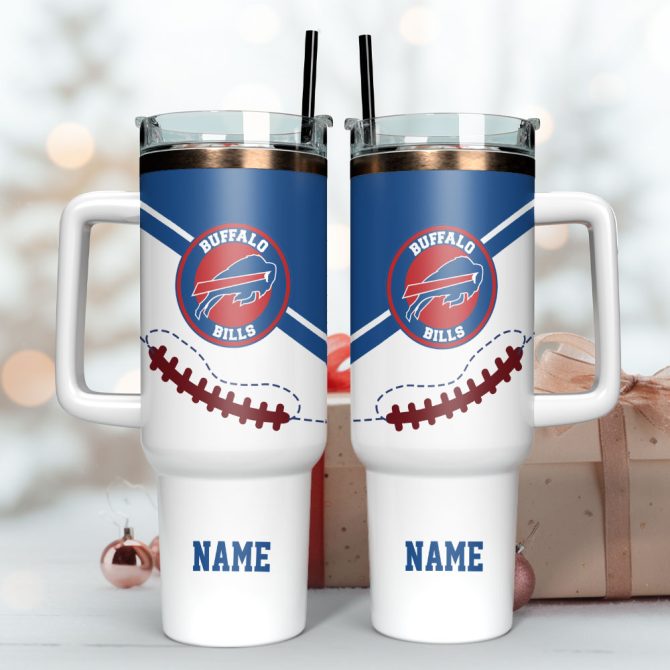 Buffalo Bills Football Nfl Sport Custom Stanley Quencher 40Oz Stainless Steel Tumbler With Handle - Image 3