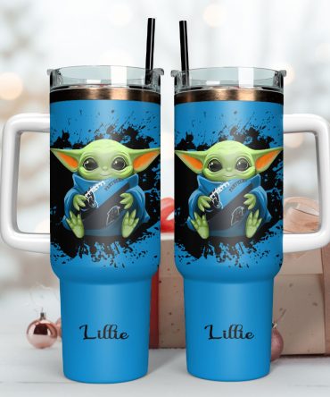 Baby Yoda Movie Custom Stanley Quencher 40Oz Stainless Steel Tumbler With Handle