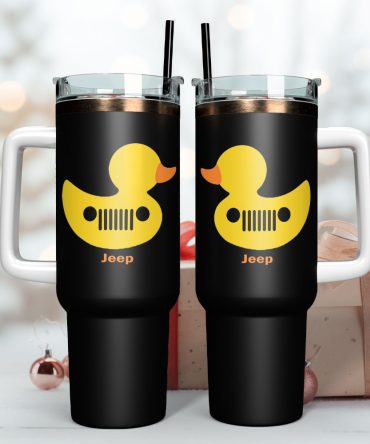 Duck Jeep Custom Stanley Quencher 40Oz Stainless Steel Tumbler With Handle