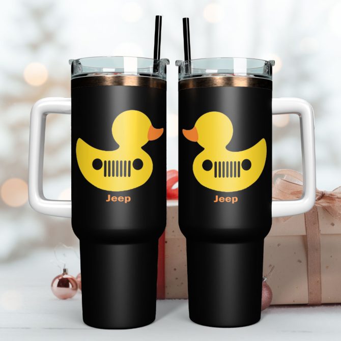 Duck Jeep Custom Stanley Quencher 40Oz Stainless Steel Tumbler With Handle