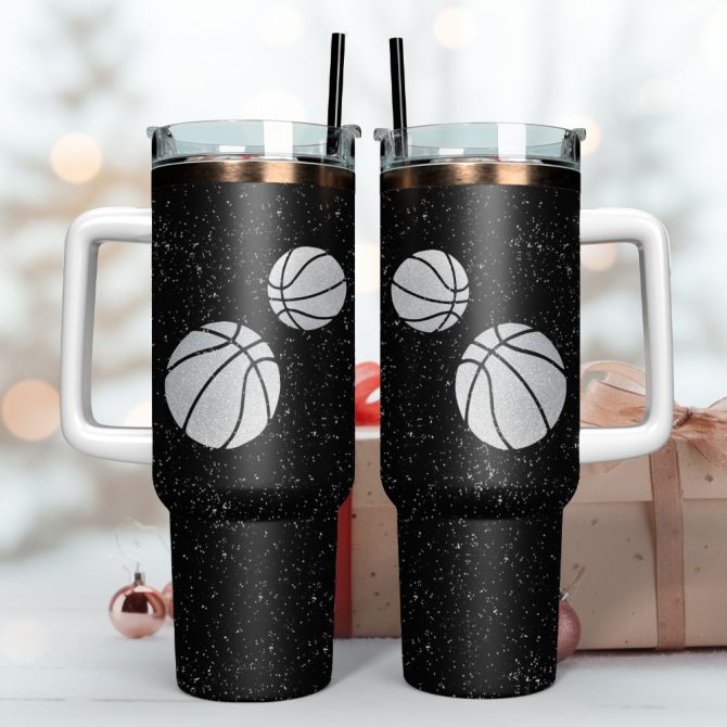 Football Art Custom Stanley Quencher 40Oz Stainless Steel Tumbler With Handle