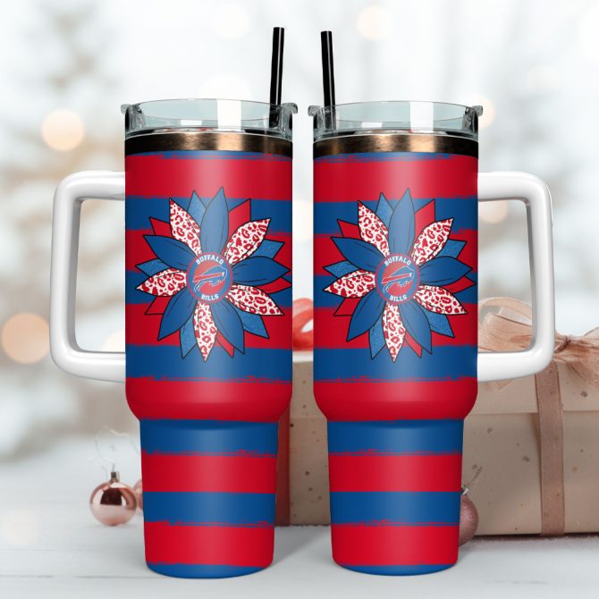 Buffalo Bills Football Nfl Custom Stanley Quencher 40Oz Stainless Steel Tumbler With Handle - Image 3