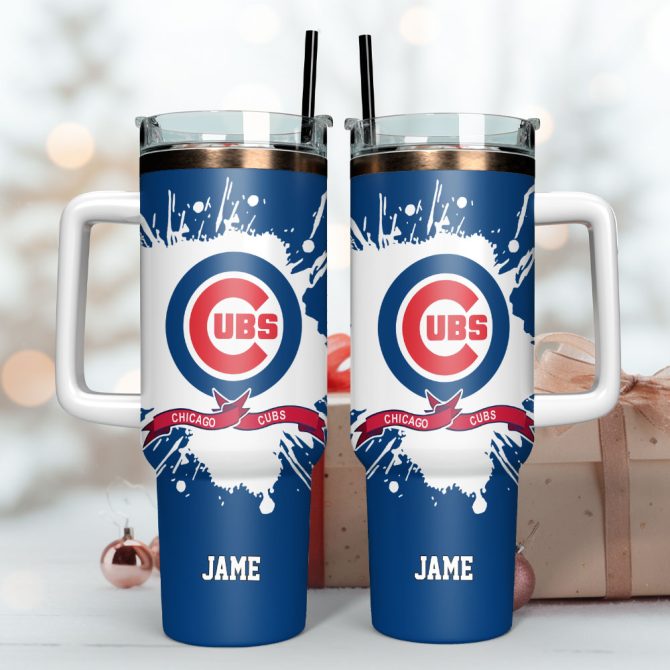 Chicago Cubs Baseball Mlb Sport Custom Stanley Quencher 40Oz Stainless Steel Tumbler With Handle - Image 3