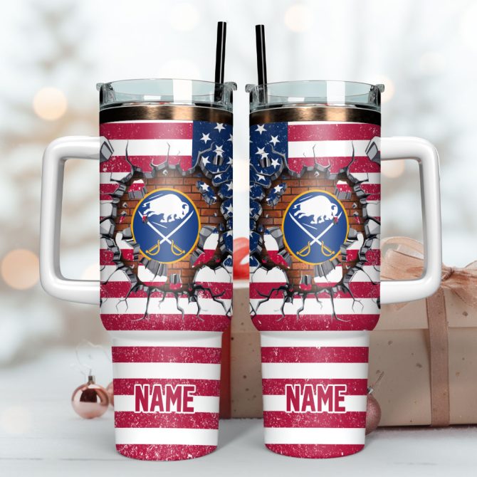 Buffalo Sabres Hockey Nhl Sport Custom Stanley Quencher 40Oz Stainless Steel Tumbler With Handle - Image 3