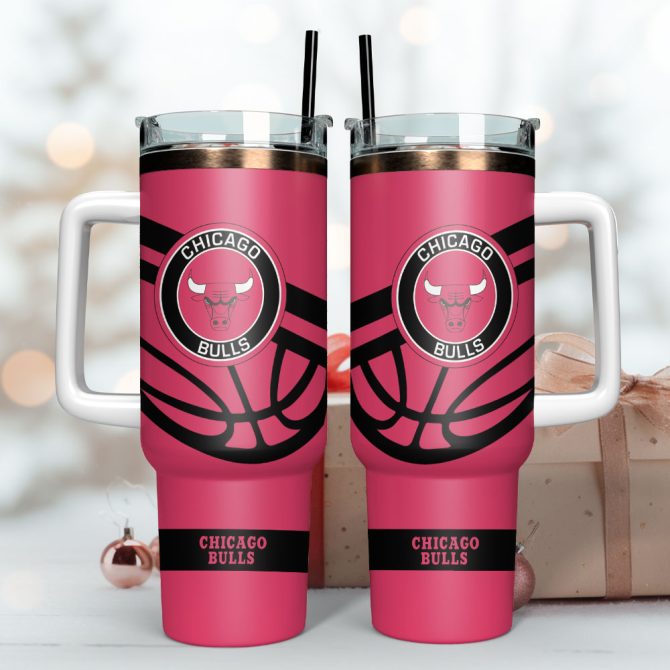 Chicago Bulls Basketball Nba Sport Custom Stanley Quencher 40Oz Stainless Steel Tumbler With Handle - Image 3