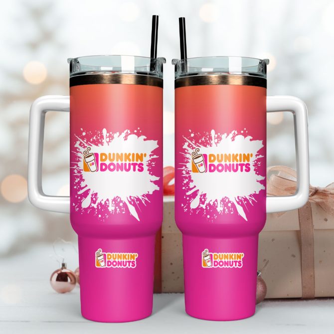 Dunkin Donuts Food Custom Stanley Quencher 40Oz Stainless Steel Tumbler With Handle - Image 3