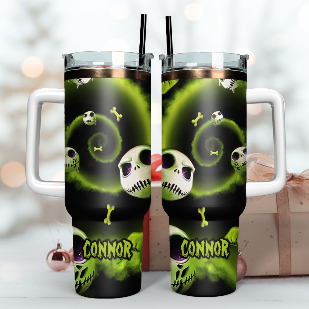 The Nightmare Before Christmas Movie Custom Stanley Quencher 40Oz Stainless Steel Tumbler With Handle - Image 3