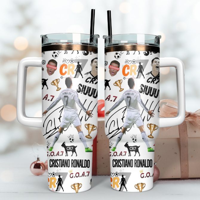Cr7 Ronaldo Soccer Custom Stanley Quencher 40Oz Stainless Steel Tumbler With Handle - Image 4