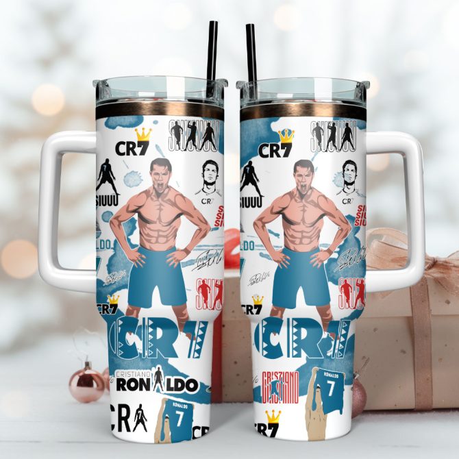 Cr7 Ronaldo Soccer Custom Stanley Quencher 40Oz Stainless Steel Tumbler With Handle - Image 4