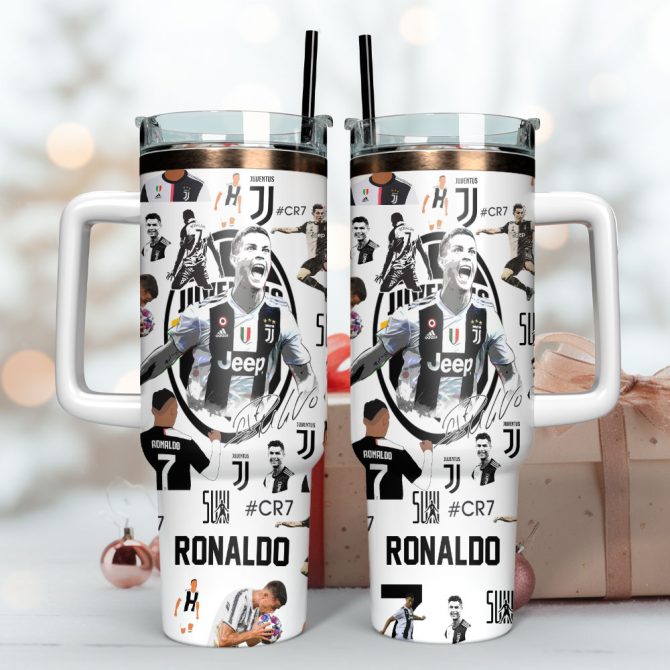 Cr7 Ronaldo Soccer Custom Stanley Quencher 40Oz Stainless Steel Tumbler With Handle - Image 4
