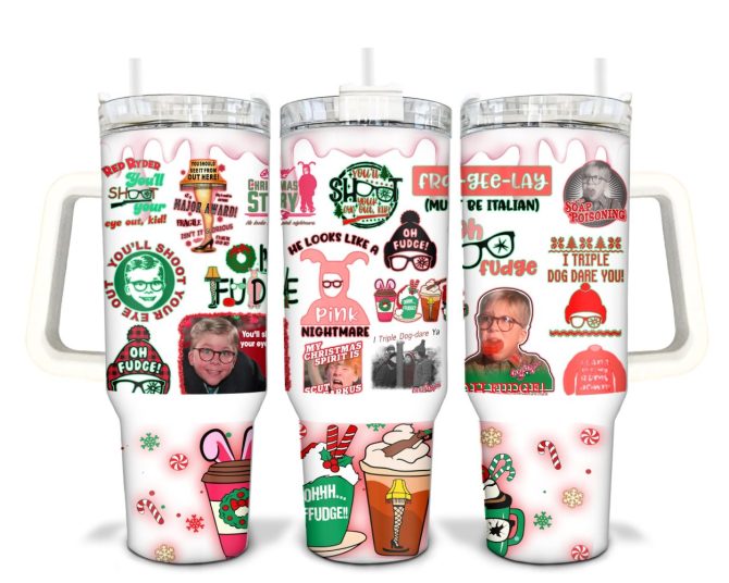 A Christmas Story Movies Custom Stanley Quencher 40Oz Stainless Steel Tumbler With Handle