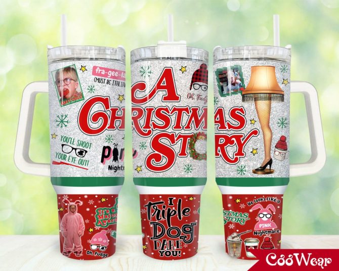 A Christmas Story Movies Custom Stanley Quencher 40Oz Stainless Steel Tumbler With Handle