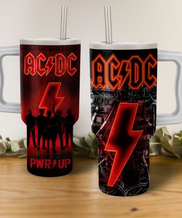 Ac/Dc Rock Band Music Custom Stanley Quencher 40Oz Stainless Steel Tumbler With Handle