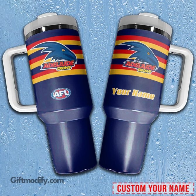 Adelaide Crows Afl Custom Stanley Quencher 40Oz Stainless Steel Tumbler With Handle - Image 2