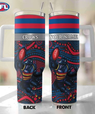Afl Adelaide Crows Mascot Custom Stanley Quencher 40Oz Stainless Steel Tumbler With Handle