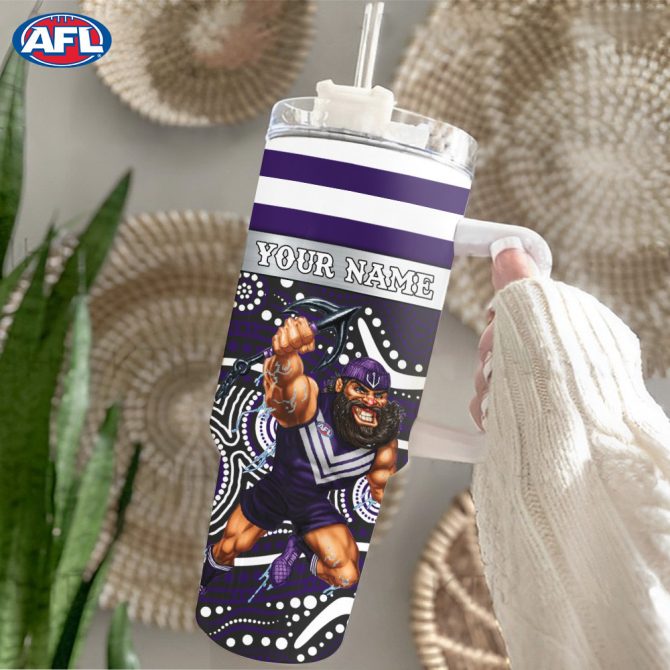 Afl Fremantle Dockers Mascot Custom Stanley Quencher 40Oz Stainless Steel Tumbler With Handle - Image 2