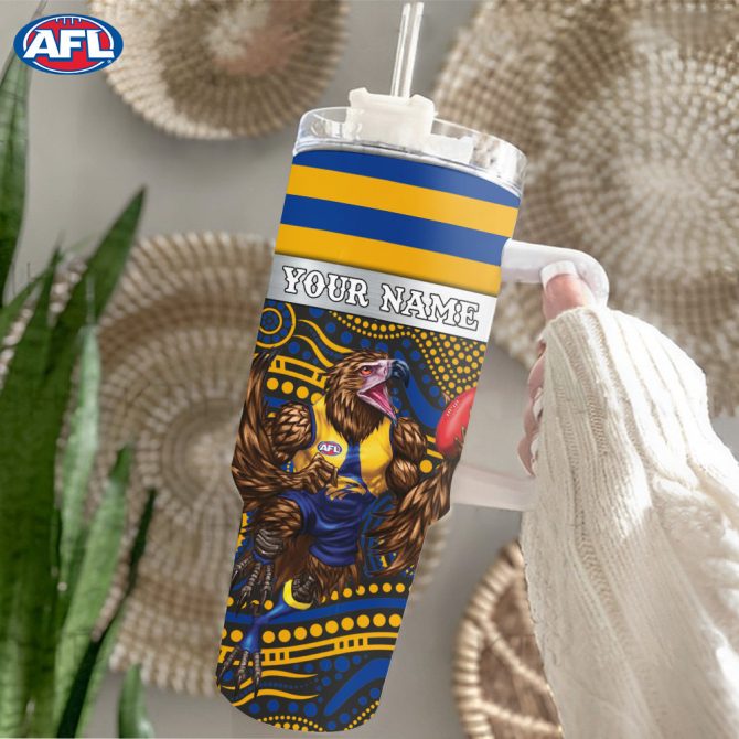 Afl West Coast Eagles Mascot Custom Stanley Quencher 40Oz Stainless Steel Tumbler With Handle - Image 2