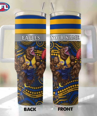 Afl West Coast Eagles Mascot Custom Stanley Quencher 40Oz Stainless Steel Tumbler With Handle