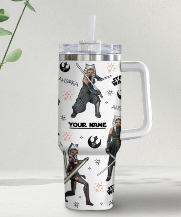 Ahsoka Tano Star Wars Movies Custom Stanley Quencher 40Oz Stainless Steel Tumbler With Handle