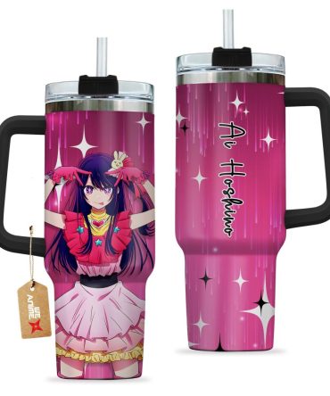 Ai Hoshino Oshi No Ko Anime Custom Stanley Quencher 40Oz Stainless Steel Tumbler With Handle