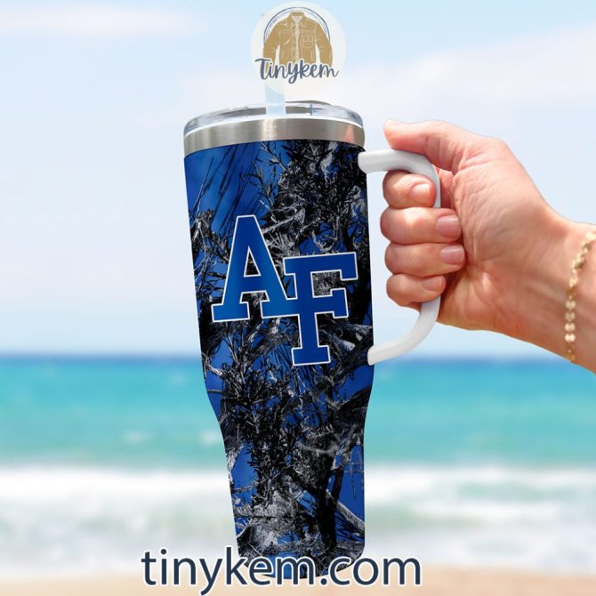 Air Force Falcons Realtree Hunting Ncaa Custom Stanley Quencher 40Oz Stainless Steel Tumbler With Handle - Image 3