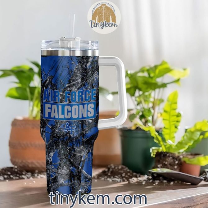 Air Force Falcons Realtree Hunting Ncaa Custom Stanley Quencher 40Oz Stainless Steel Tumbler With Handle - Image 4