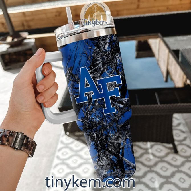 Air Force Falcons Realtree Hunting Ncaa Custom Stanley Quencher 40Oz Stainless Steel Tumbler With Handle - Image 2