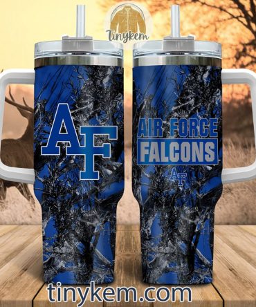 Air Force Falcons Realtree Hunting Ncaa Custom Stanley Quencher 40Oz Stainless Steel Tumbler With Handle
