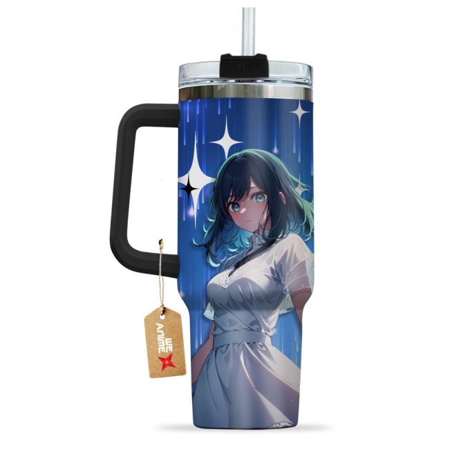 Akane Kurokawa Oshi No Ko Anime Custom Stanley Quencher 40Oz Stainless Steel Tumbler With Handle - Image 3