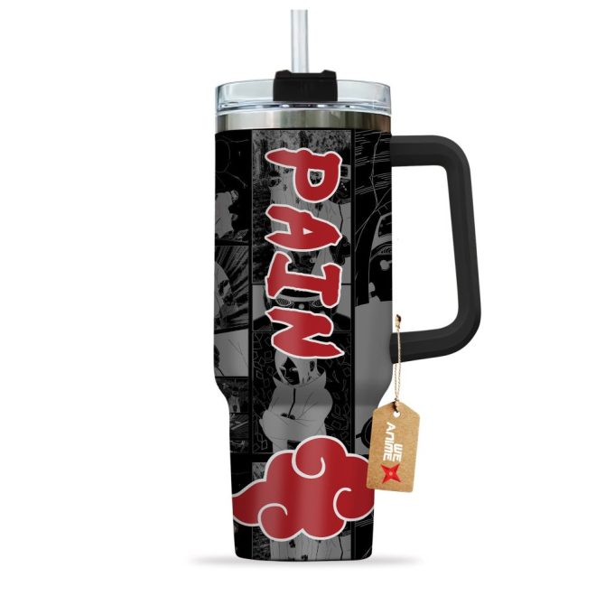 Akatsuki Pain Naruto Anime Custom Stanley Quencher 40Oz Stainless Steel Tumbler With Handle - Image 2
