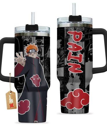 Akatsuki Pain Naruto Anime Custom Stanley Quencher 40Oz Stainless Steel Tumbler With Handle