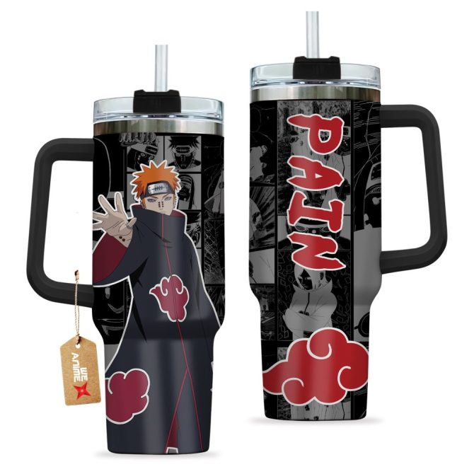Akatsuki Pain Naruto Anime Custom Stanley Quencher 40Oz Stainless Steel Tumbler With Handle