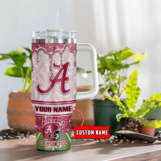 Alabama Crimson Tide Ncaa Custom Stanley Quencher 40Oz Stainless Steel Tumbler With Handle